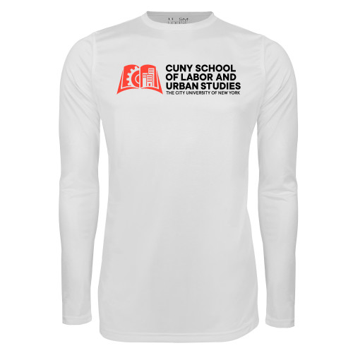 Under Armour White Long Sleeve Tech Tee-SLU CUNY Stacked
