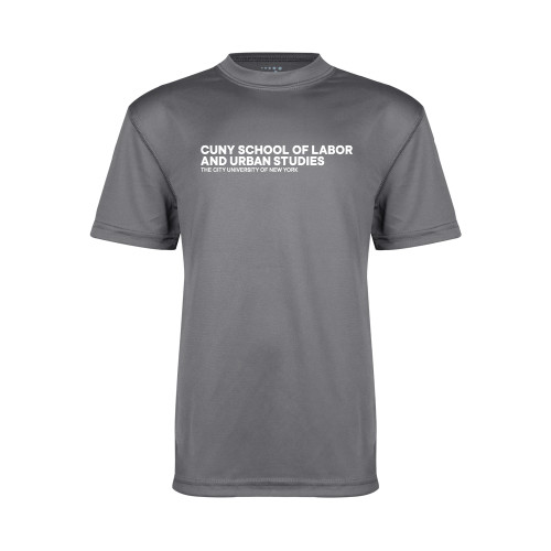 Youth Performance Grey Concrete Tee-SLU Logotype
