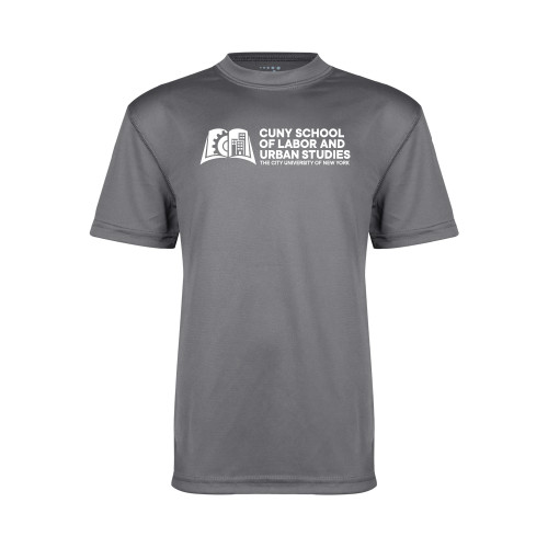 Youth Performance Grey Concrete Tee-SLU CUNY Stacked