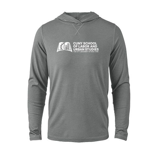Grey Heather Long Sleeve Hooded Tee-SLU CUNY Stacked