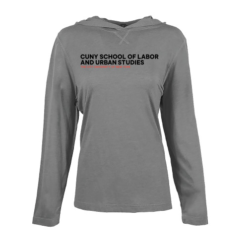 Womens Grey Heather Long Sleeve Hooded Tee-SLU Logotype
