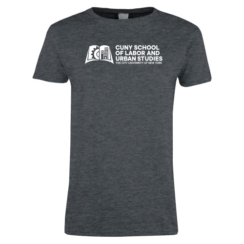 Womens Dark Heather Short Sleeve Tee-SLU CUNY Stacked