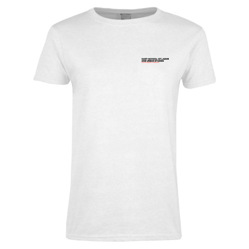 Womens White Short Sleeve Tee-SLU Logotype