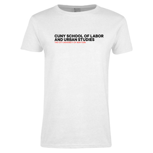Womens White Short Sleeve Tee-SLU Logotype