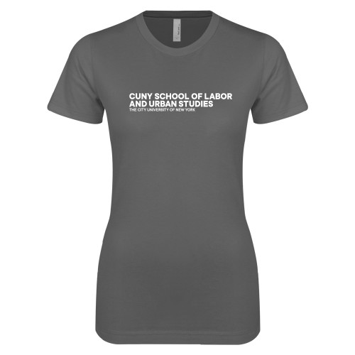Next Level Womens Charcoal Boyfriend Tee-SLU Logotype