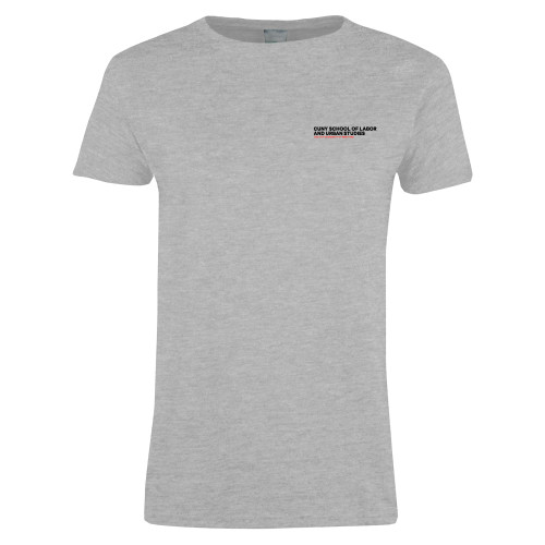 Womens Grey Short Sleeve Tee-SLU Logotype