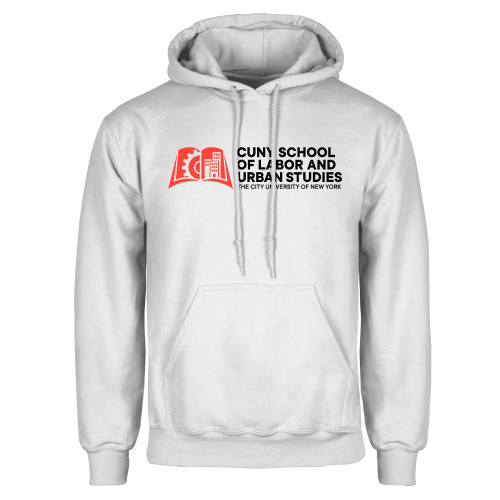 White Fleece Hoodie-SLU CUNY Stacked