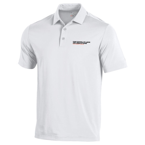 Under Armour White T2 Performance Polo-SLU Logotype