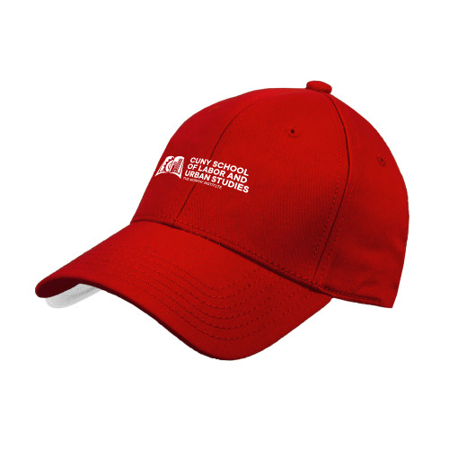 Red Structured Adjustable Pro Style Hat-SLU CUNY Stacked