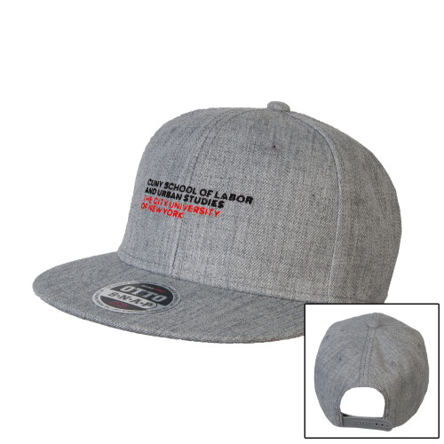 Heather Grey Wool Blend Flat Bill Snapback Hat-SLU Logotype