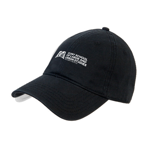 Black Unstructured Adjustable Low Profile Hat-SLU CUNY Stacked