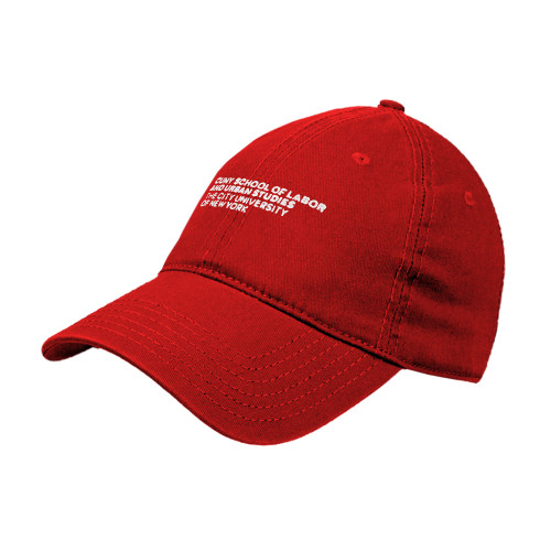 Red Unstructured Adjustable Low Profile Hat-SLU Logotype