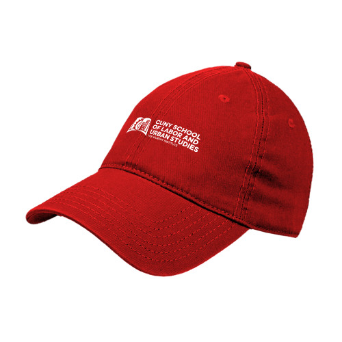 Red Unstructured Adjustable Low Profile Hat-SLU CUNY Stacked
