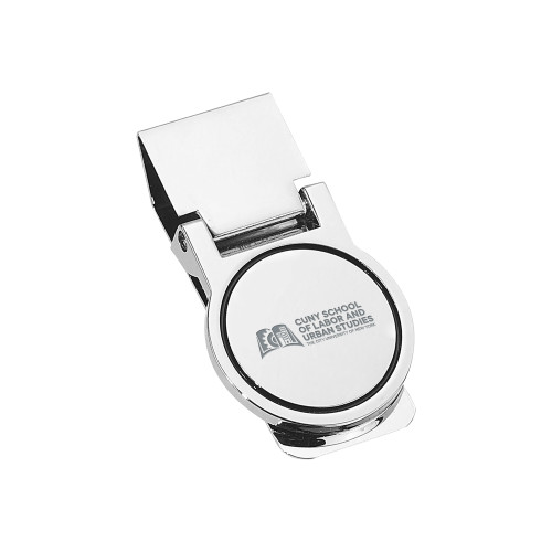 Round Silver Money Clip-SLU CUNY Stacked Engraved