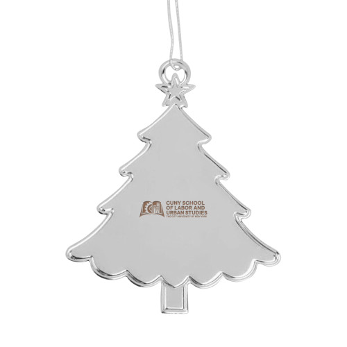 Silver Tree Ornament-SLU CUNY Stacked Engraved