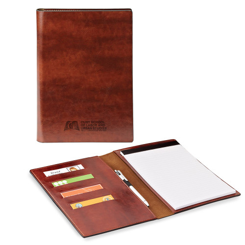 Fabrizio Brown Padfolio-SLU CUNY Stacked Engraved