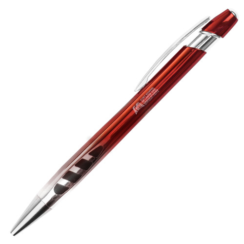 Veneno Metallic Red Pen w/Blue Ink-SLU CUNY Stacked Engraved