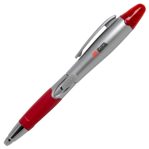 Silver/Red Blossom Pen/Highlighter-SLU CUNY Stacked
