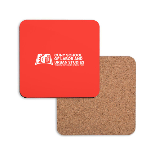 Hardboard Coaster w/Cork Backing-SLU CUNY Stacked