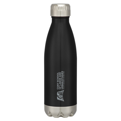 Swig Stainless Steel Black Bottle 16oz-SLU CUNY Stacked Engraved