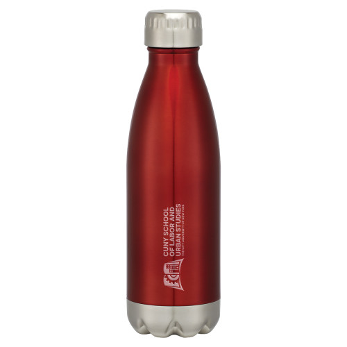 Swig Stainless Steel Red Bottle 16oz-SLU CUNY Stacked Engraved