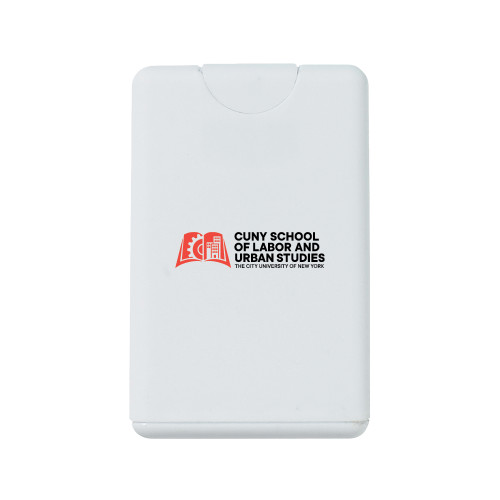 White .66 oz Card Shape Hand Sanitizer-SLU CUNY Stacked