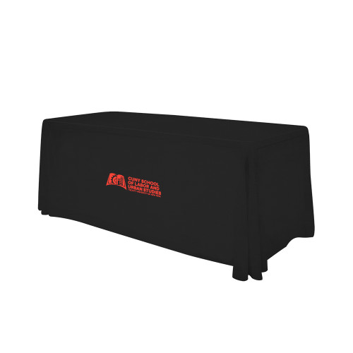 Black 6 foot Table Throw-SLU CUNY Stacked
