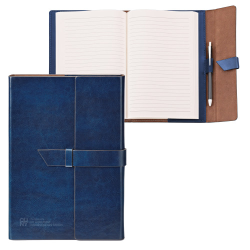Fabrizio Junior Blue Portfolio w/Loop Closure-CUNY Baccalaureate Primary Mark Engraved