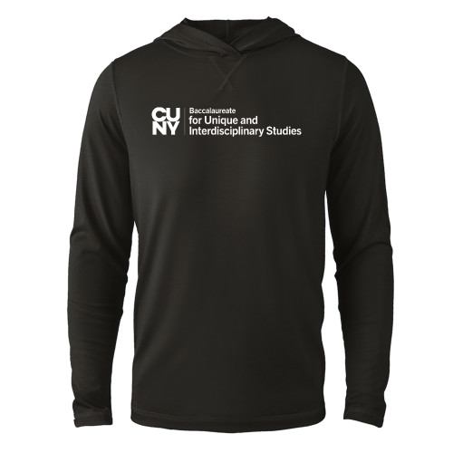 Black Long Sleeve Hooded Tee-CUNY Baccalaureate Primary Mark