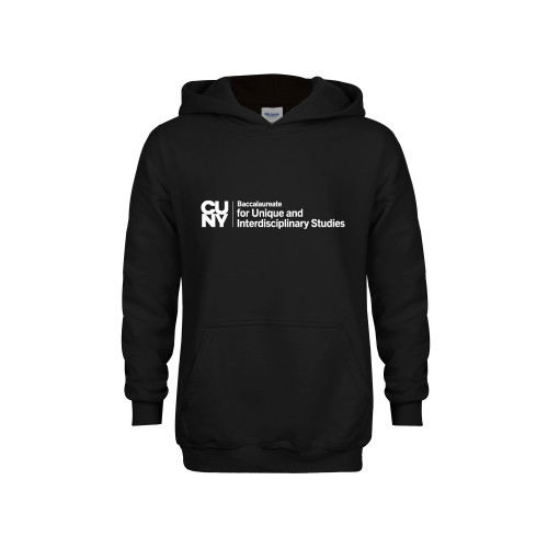 Youth Black Fleece Hoodie-CUNY Baccalaureate Primary Mark