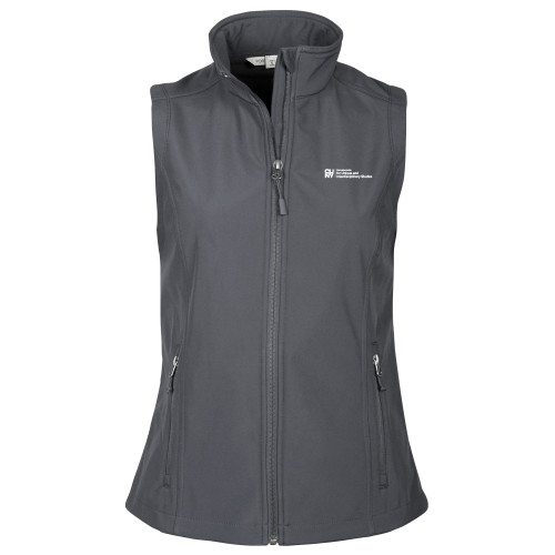 Womens Charcoal Core Softshell Vest-CUNY Baccalaureate Primary Mark