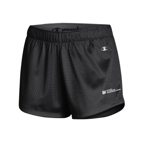 Champion Womens Black Mesh Short-CUNY Baccalaureate Primary Mark