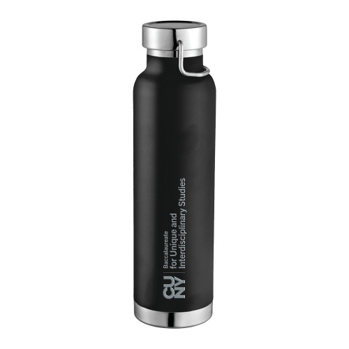 Thor Copper Vacuum Insulated Black Bottle 22oz-CUNY Baccalaureate Primary Mark Engraved