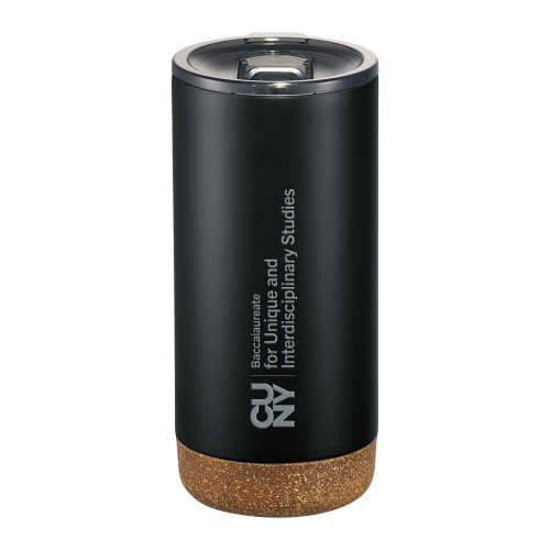 Valhalla Vacuum Insulated Black Tumbler 16oz-CUNY Baccalaureate Primary Mark Engraved