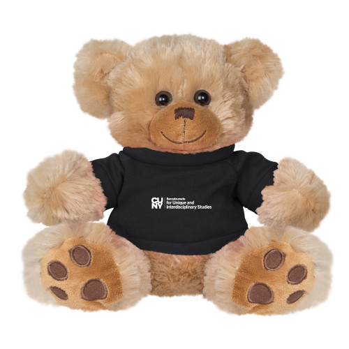 Plush Big Paw 8 1/2 inch Brown Bear w/Black Shirt-CUNY Baccalaureate Primary Mark