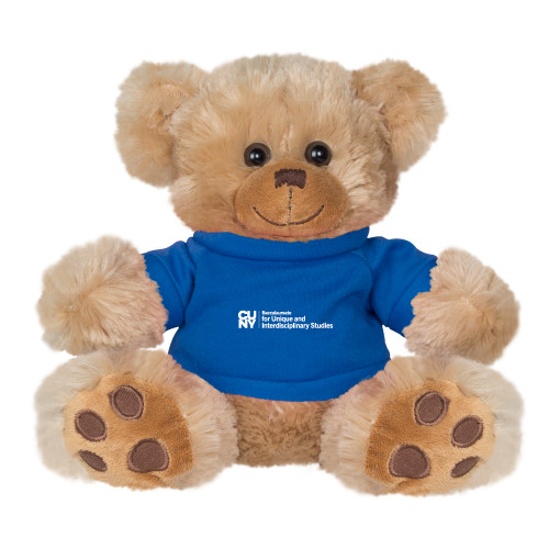 Plush Big Paw 8 1/2 inch Brown Bear w/Royal Shirt-CUNY Baccalaureate Primary Mark