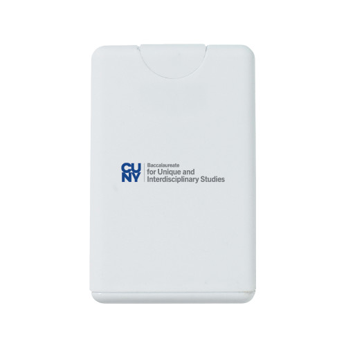 White .66 oz Card Shape Hand Sanitizer-CUNY Baccalaureate Primary Mark