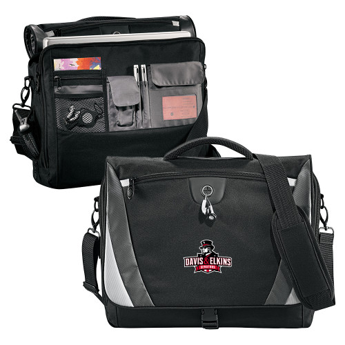 Davis & Elkins Black/Grey Slope Computer Messenger Bag