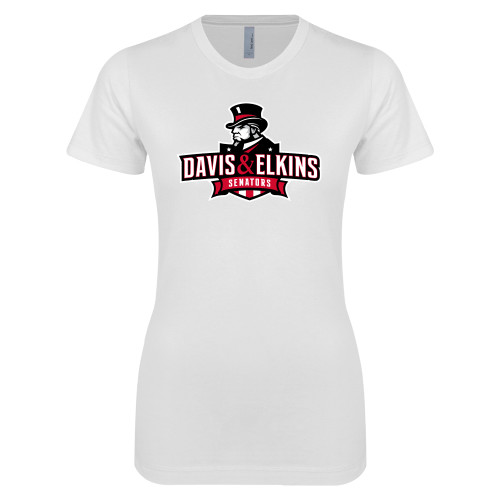  Next Level Womens White Boyfriend Tee - Primary Mark