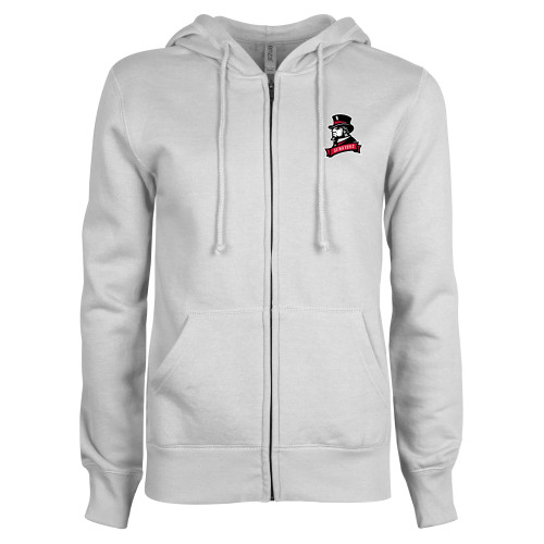  ENZA Womens White Fleece Full Zip Hoodie - Senators