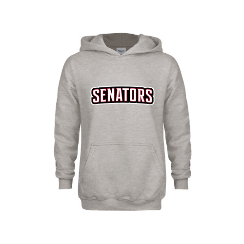  Youth Grey Fleece Hood - Senators Word Mark