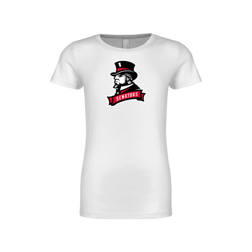  Next Level Girls White Fashion Fit T Shirt - Senators