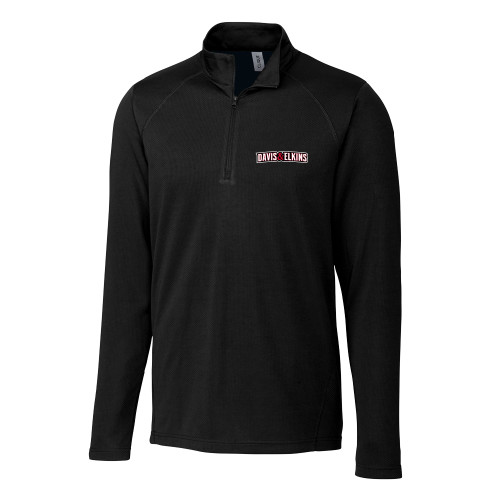  C&B Black Clique Ice Pique Half Zip - Davis and Elkins Wordmark