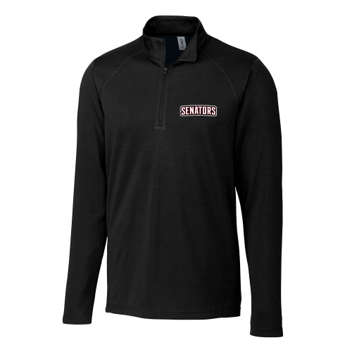  C&B Black Clique Ice Pique Half Zip - Senators Word Mark