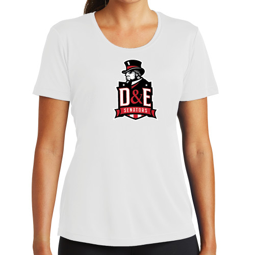 Womens White Performance Tee - DE Senators