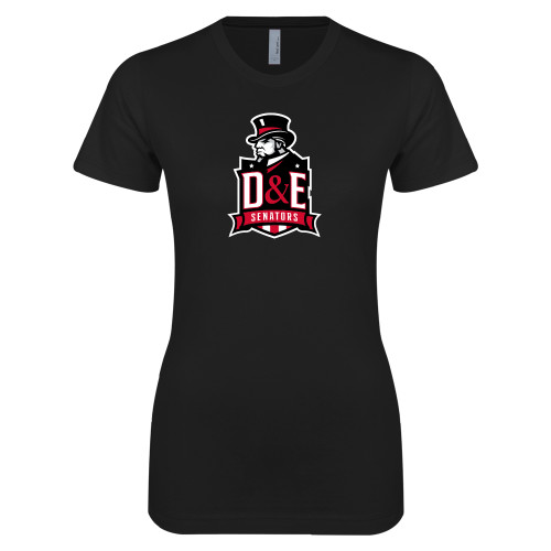  Next Level Womens Black Boyfriend Tee - DE Senators