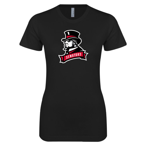  Next Level Womens Black Boyfriend Tee - Senators