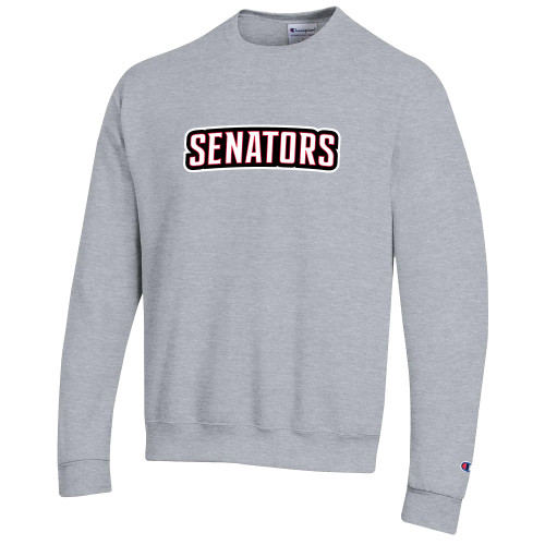  Champion Heather Grey Fleece Crew - Senators Word Mark