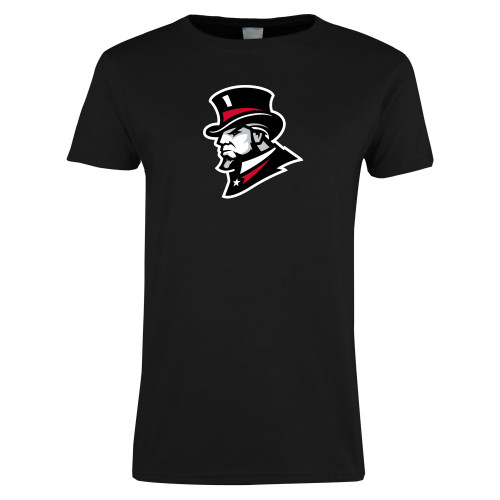  Womens Black Short Sleeve Tee - Senator Head