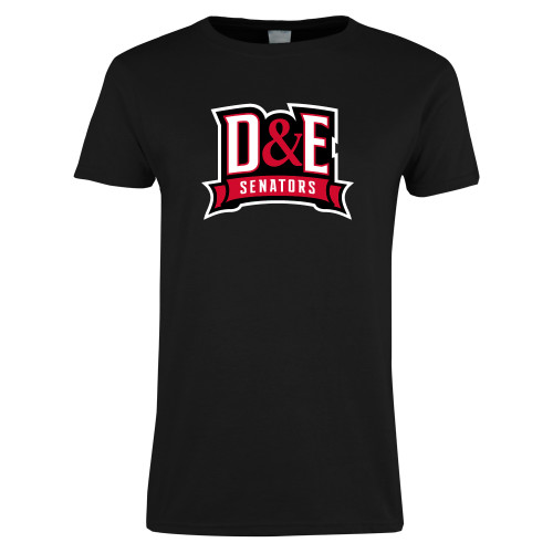  Womens Black Short Sleeve Tee - D and E Senators